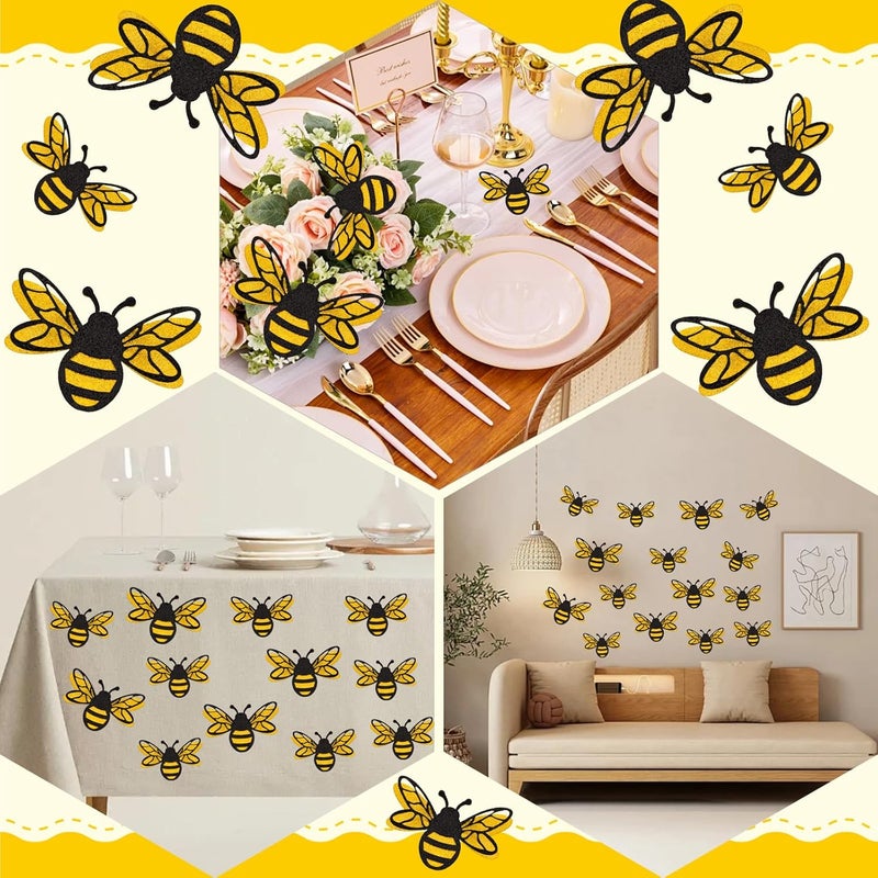 Pretwad 24 PCS 3D Bee Wall Stickers - 2 Size Realistic Honey Bee Decor, Tiny Bees Wall Decals Double Layer, Removable 3D Honey Bees Stickers for Home, Party,Crafts, Embellishments, Clings & Nursery - Image 4